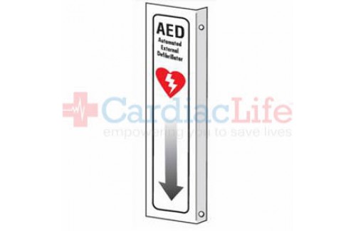 AED Sign With Arrow Plastic - 4" x 18"  
