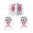 3D AED TENT Sign, AED Static Cling Location Sign, AED Location Standout Sign